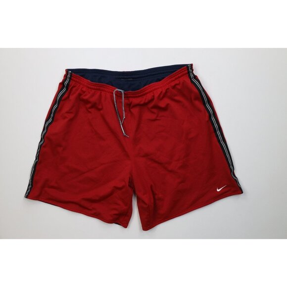 Vintage Nike Mens XL Reversible Running Jogging Soccer Shorts Mesh Red Blue - Picture 1 of 15